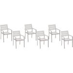 Reduzierte Weiße Beliani Gartenstühle Metall aus Aluminium stapelbar Breite 50-100cm, Höhe 50-100cm, Tiefe 50-100cm 6-teilig 