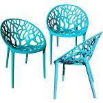 Blaue Moderne Gartenstühle & Balkonstühle aus Polyrattan Outdoor Breite 50-100cm, Höhe 50-100cm, Tiefe 50-100cm 