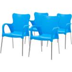 Blaue Best Freizeitmöbel Gartenstühle Metall aus Polyrattan Breite 0-50cm, Höhe 50-100cm, Tiefe 50-100cm 4-teilig 