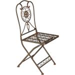 Braune Vintage DanDiBo Ambiente Gartenstühle Schmiedeeisen lackiert aus Polyrattan Breite 0-50cm, Höhe 50-100cm, Tiefe 0-50cm 