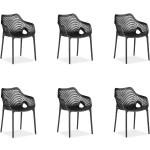 Reduzierte Schwarze Gartenstühle & Balkonstühle aus Polyrattan Outdoor Breite 50-100cm, Höhe 50-100cm 6-teilig 