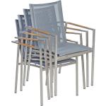 Graue Gartenstühle Metall aus Edelstahl Outdoor Breite 50-100cm, Höhe 50-100cm, Tiefe 50-100cm 4-teilig 