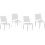 Reduzierte Weiße Geflochtene Beliani Gartenstühle & Balkonstühle matt aus Polyrattan stapelbar Breite 0-50cm, Höhe 0-50cm, Tiefe 0-50cm 4-teilig 
