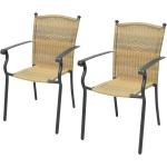 Beige Merxx Roma Polyrattan Gartenstühle aus Polyrattan Breite 50-100cm, Höhe 50-100cm, Tiefe 50-100cm 2-teilig 