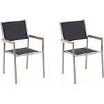 Reduzierte Schwarze Moderne Beliani Grosseto Gartenstühle Metall aus Edelstahl stapelbar Breite 50-100cm, Höhe 50-100cm, Tiefe 50-100cm 