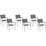 Reduzierte Graue Moderne Beliani Grosseto Gartenstühle Metall aus Edelstahl stapelbar Breite 50-100cm, Höhe 50-100cm, Tiefe 50-100cm 