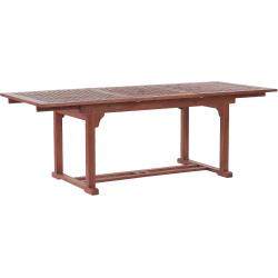 Praktischer rechteckiger Gartentisch aus Holz ausziehbar dunkelbraun Toscana