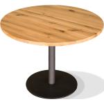 Schwarze Möbel-Eins Runde Runde Esstische 110 cm matt aus Massivholz Breite 0-50cm, Höhe 0-50cm, Tiefe 0-50cm 