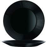 Schwarze Unifarbene Runde Speiseteller & Essteller 25 cm mikrowellengeeignet 6-teilig 
