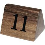 Schwarze Rustikale Tischnummern aus Akazienholz 