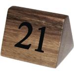 Schwarze Rustikale Tischnummern aus Akazienholz 