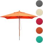 Orange Mendler Rechteckige Alu-Sonnenschirm aus Massivholz UV-beständig 