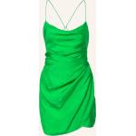 Reduzierte Grüne Ärmellose Wasserfall-Ausschnitt Cocktailkleider mit Reißverschluss aus Seide für Damen Größe M 