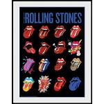 Bunte Rolling Stones Poster mit Rahmen 30x40 
