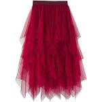 Rote Midi Festliche Röcke aus Tüll für Damen Einheitsgröße 