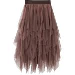 Braune Midi Festliche Röcke aus Tüll für Damen Einheitsgröße 