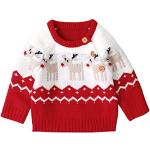 Rote Kinderweihnachtspullover mit Hirsch-Motiv für Babys für den für den Winter 