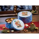 Blaue Hummel Weihnachtsdosen mit Insekten-Motiv aus Metall 2-teilig 