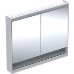 Silberne Keramag Spiegelschränke pulverbeschichtet aus Aluminium LED beleuchtet Breite 100-150cm, Höhe 50-100cm, Tiefe 0-50cm 