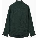 Dunkelgrüne Blumenmuster Elegante COS Festliche Blusen aus Seide für Damen Größe S für den für den Herbst 