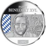 Gedenkprägung in edlem Silber 'Papst Benedikt XVI.'