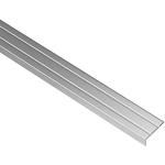 Silberne Treppenkantenprofile matt aus Aluminium selbstklebend 