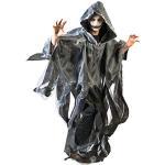 Geister Ghoul Umhang mit Kapuze - Grau - Gruseliges Halloween Ghul Gespenst Tod Zombie Kostüm Mottoparty oder Karneval