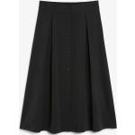 Schwarze Monki Midi Röcke mit Knopfleiste für Damen Größe S 