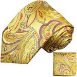 Gelbe Blumenmuster Paul Malone Krawatten-Sets aus Seide für Herren 2-teilig 