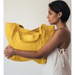 Gelbe Wickeltaschen aus Glattleder 