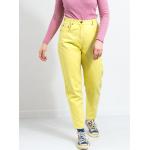Gelbe Vintage Mom-Jeans aus Baumwolle für Damen Größe L Weite 29, Länge 30 