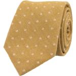 Senfgelbe Gepunktete Boho Schmale Krawatten aus Baumwolle für Herren 