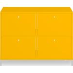 Gelbe Pickawood Sideboards lackiert aus Massivholz Breite 100-150cm, Höhe 100-150cm, Tiefe 0-50cm 