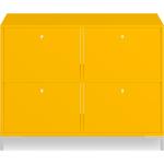 Gelbe Pickawood Sideboards lackiert aus Massivholz Breite 100-150cm, Höhe 100-150cm, Tiefe 0-50cm 