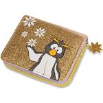 Goldene Sterne NICI Portemonnaies & Wallets mit Pinguinmotiv mit Glitzer mit Reißverschluss aus Kunstleder 