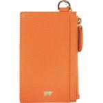 Orange Unifarbene Braun Büffel Mini Geldbörsen aus Büffelleder klappbar für Herren 