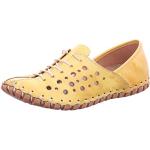 Gelbe Gemini Slipper in Komfortweite aus Textil mit herausnehmbarem Fußbett für Damen Größe 37 