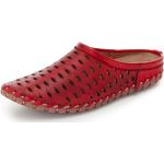 Rote Gemini Sabots in Komfortweite aus Leder mit herausnehmbarem Fußbett für Damen Größe 39 