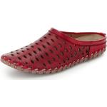 Rote Gemini Sabots in Komfortweite aus Leder mit herausnehmbarem Fußbett für Damen Größe 41 
