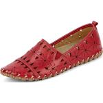 Rote Gemini Damenschuhe mit Schnürsenkel in Komfortweite aus Leder mit herausnehmbarem Fußbett Größe 38 