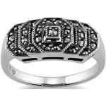 Gemondo Kunst Deko stufig Ring, 925 Sterlingsilber 0.28ct Karat Markasit Art Deco-Stil Ring