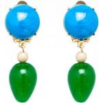 Gemshine Paar Ohrclips »Türkis und grüne Jade Tropfen«, Manufaktur mit natürlichen Edelsteinen, grün