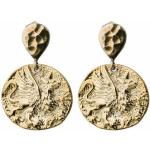 Goldene Ethno Gemshine Runde Ethno Ohrringe mit Pferdemotiv aus Silber für Damen 