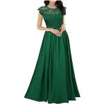 Grüne Blumenmuster Elegante Ärmellose Rundhals-Ausschnitt Lange Abendkleider mit Glitzer aus Chiffon für Damen Größe XXL für die Braut für den für den Sommer 