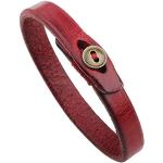 Rote Geflochtene Vintage Lederarmbänder aus Leder handgemacht für Damen 