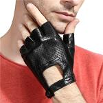 Schwarze Fingerlose Handschuhe & Halbfinger-Handschuhe aus Leder für Herren Größe XL für Partys für den für den Sommer 