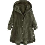 Khakifarbene Gesteppte Mini Stehkragen Kurzjacken & Cropped-Jackets mit Reißverschluss aus Fleece für Damen Größe M für den für den Herbst 