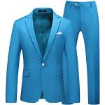 Blaue Unifarbene Hochzeitsanzüge mit Halloween-Motiv mit Knopf für Herren Größe 6 XL 3-teilig 