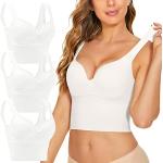 Weiße Sexy T-Shirt-BHs aus Spitze in 75E ohne Bügel für starken Halt für Damen Größe M 2-teilig 