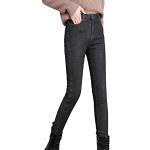 Schwarze Vintage Slim Fit Jeans aus Fleece für Damen Größe XL für den für den Winter 